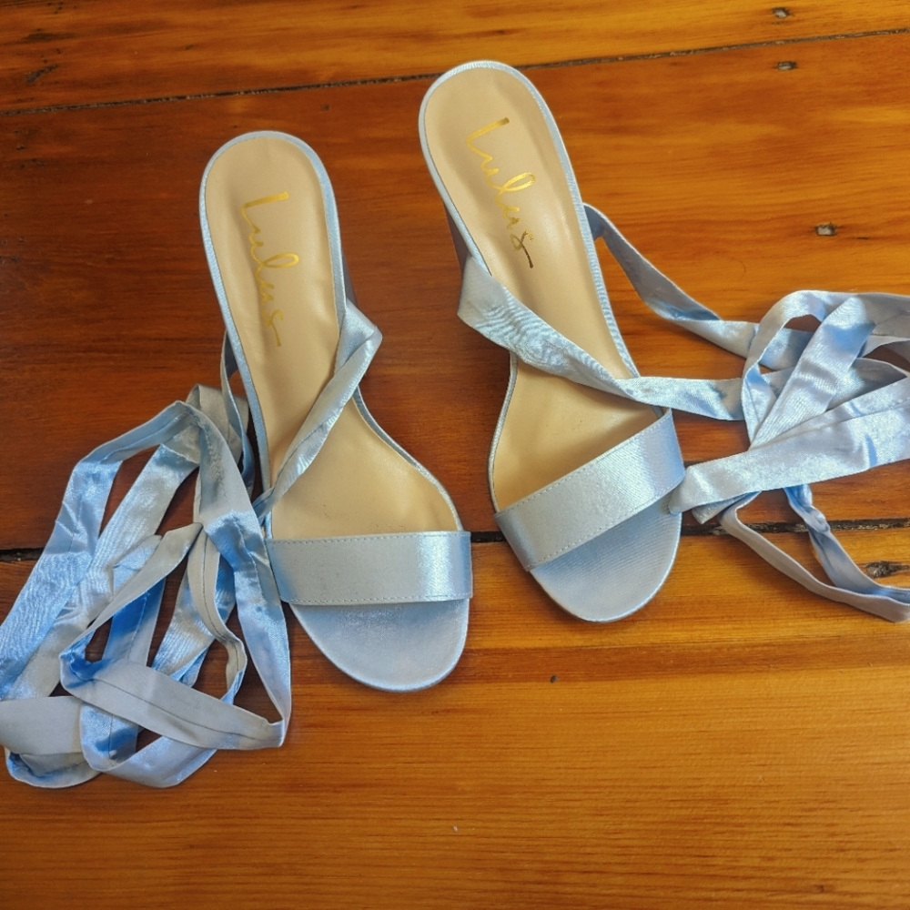 Lulu's Satin Lace Up Heels